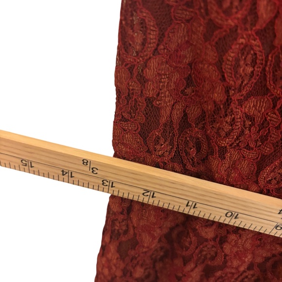 Warehouse Red Sheer Floral Lace Midi Dress UK 8 / US 4 festival bohemian boho - Picture 14 of 15